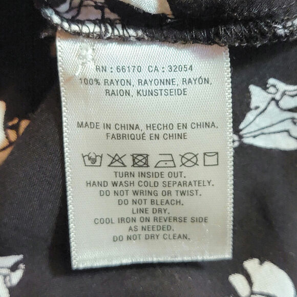 Anthropologie Maeve Black White Bow Print Shirt Long Sleeve Feminine Blouse 4 - Picture 14 of 16